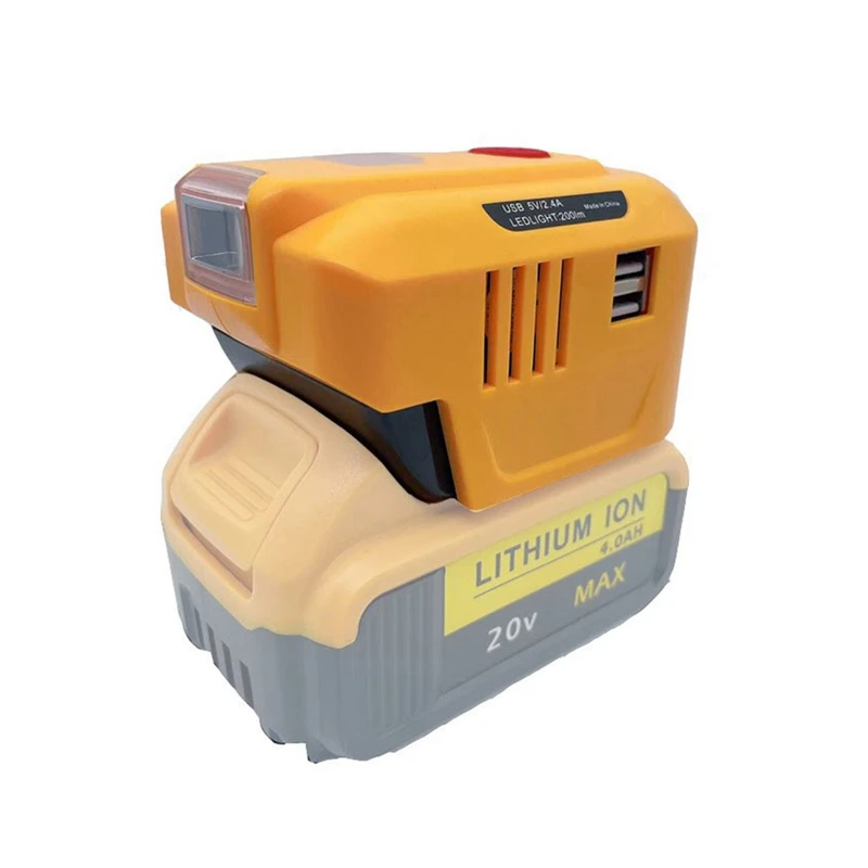 

Power Inverter For Dewalt Battery DC 18-20V To AC 110V Dual USB Outdoor Lithium-Ion Battery