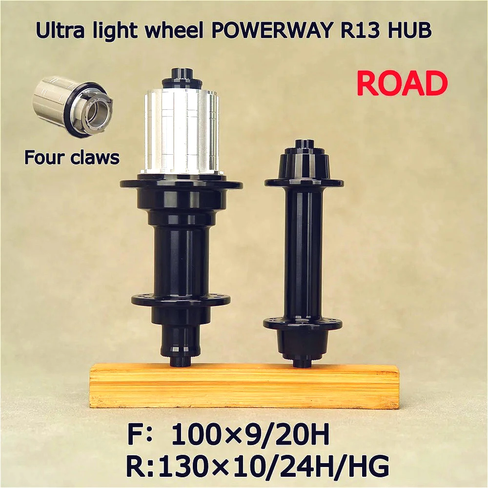 عجلة خفيفة للغاية POWERWAY R13 الطريق دراجة الخامس عجلة الفرامل J-Bend الجبهة 20H الخلفية 24H QR 100 × 9 مللي متر QR 130 × 10 مللي متر عجلة حرة HG
