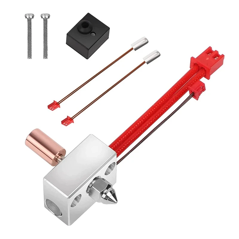 Extruder Heater Block Kit Plus Extra Thermistors High Temperature Pro 300℃ For Ender3s1, Bimetal Heatbreak Nozzle Spare Parts