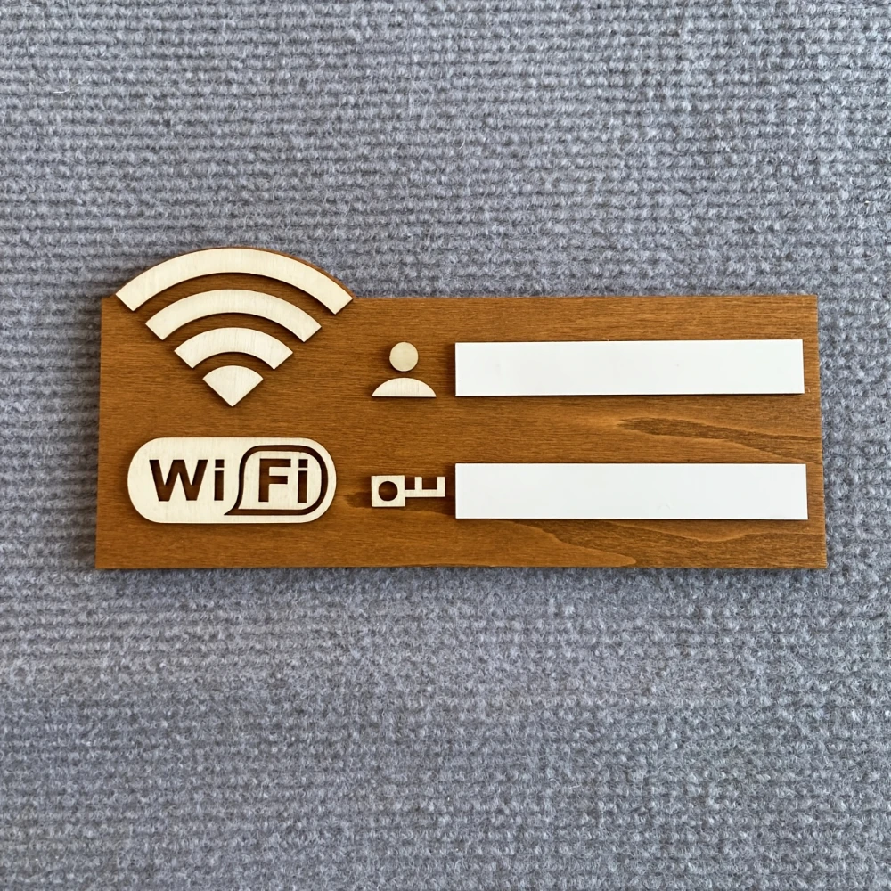Vintage Wooden Wifi Password Sign - Wall Mounted Home Decor, No Electricity Needed, Indoor/Outdoor Use, Minimalist & Durable