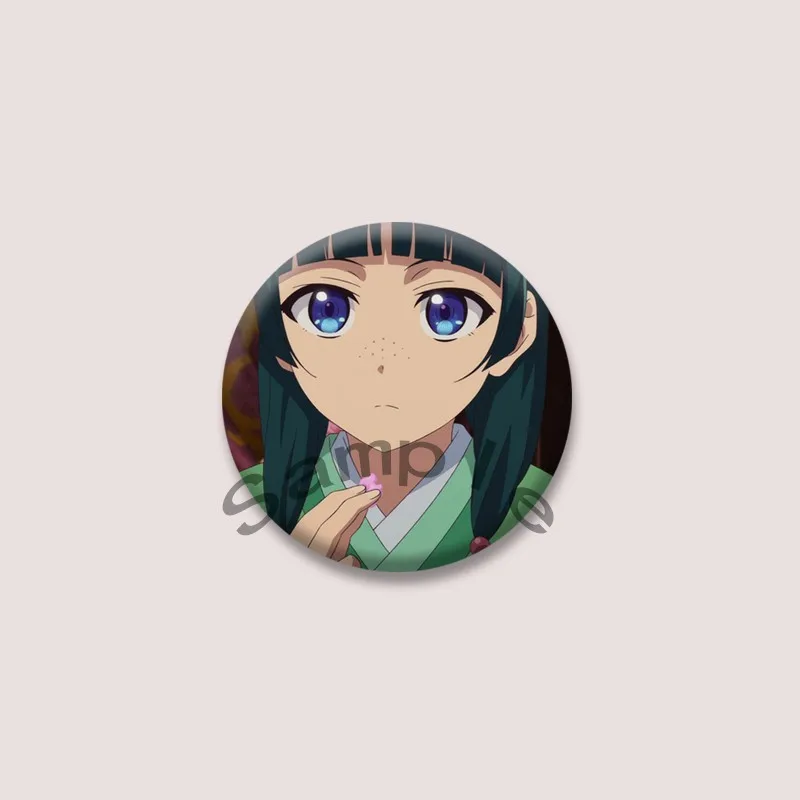 أنيمي يوميات الصيدلي عملة بروش Kawaii Maomao شارة مستديرة لحقيبة الظهر اكسسوارات لطيف جينشي زوج دبابيس مجوهرات هدية