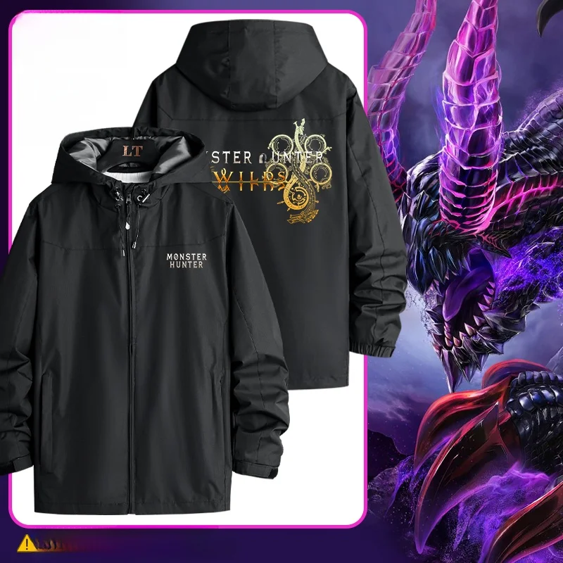 

Куртка с капюшоном Monster Wildern, новейшая модель, для мальчиков, в стиле игровой тематики, осенне-зимняя одежда, приталенный крой, на молнии, декорированная...