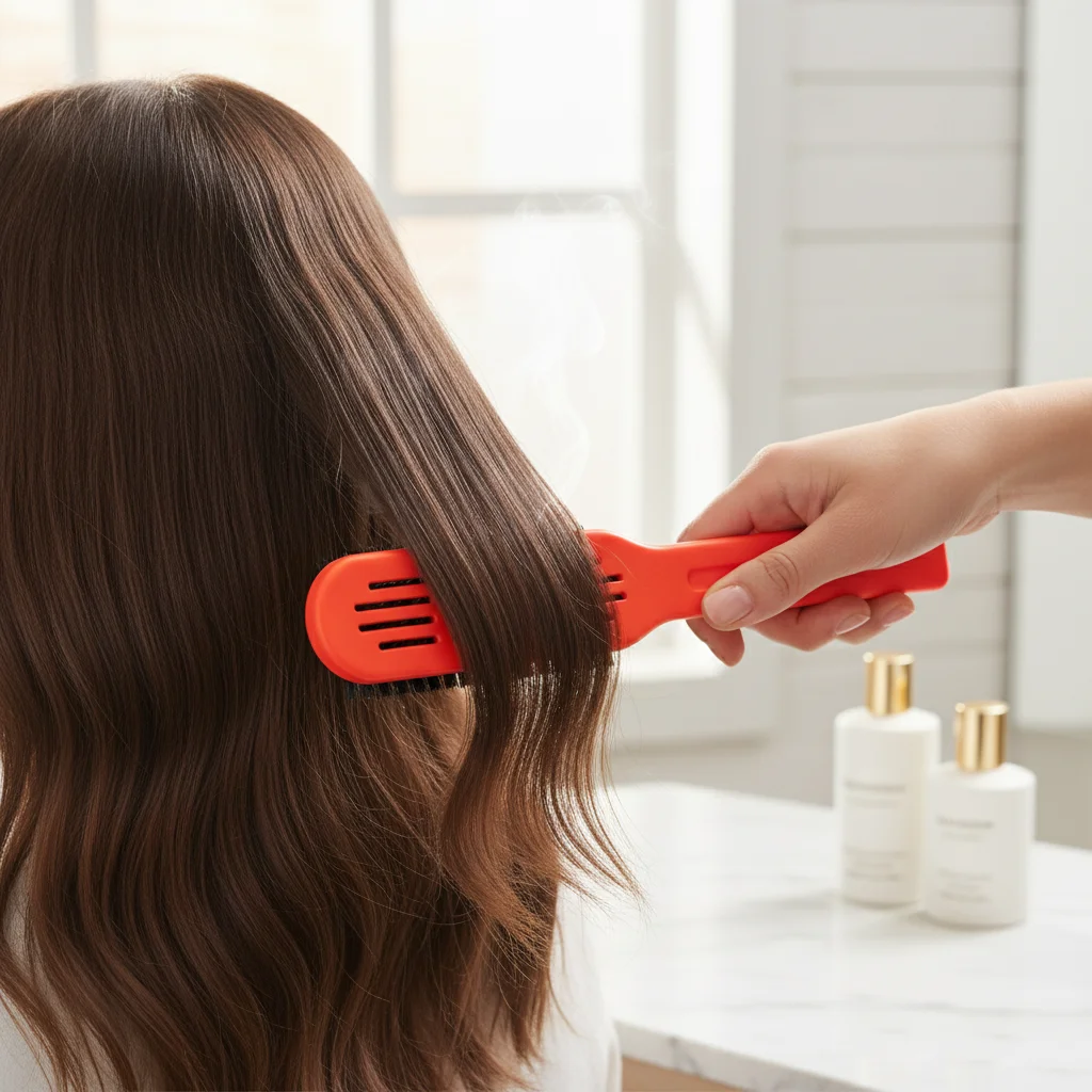 High-Temperature Resistant Hair Straightener Comb for Daily Styling Women's V-Shaped Electric Curling Brush Professional Tool