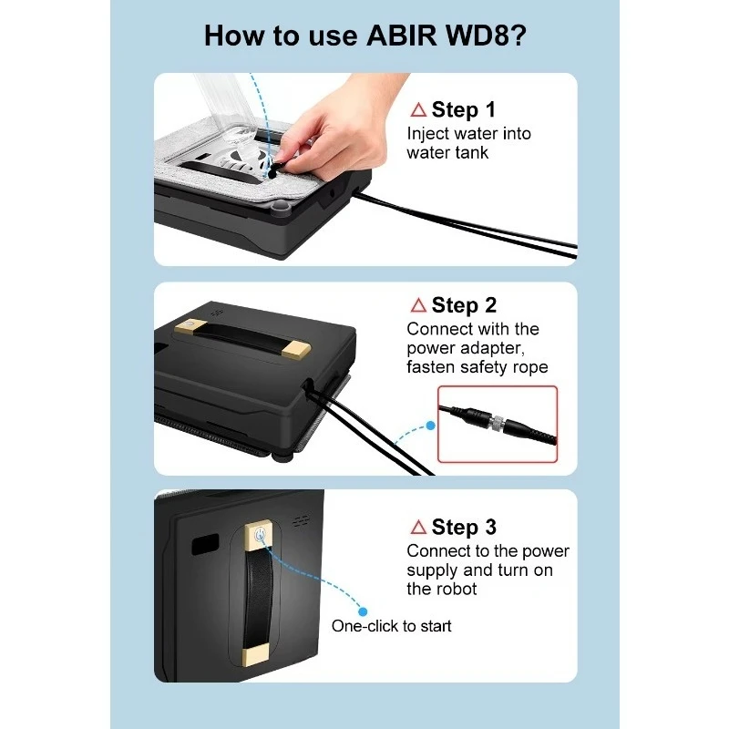 Intelligent Household Window Cleaning Robot with Dual Cross Water Spray Technology 3000PA Electric Suction