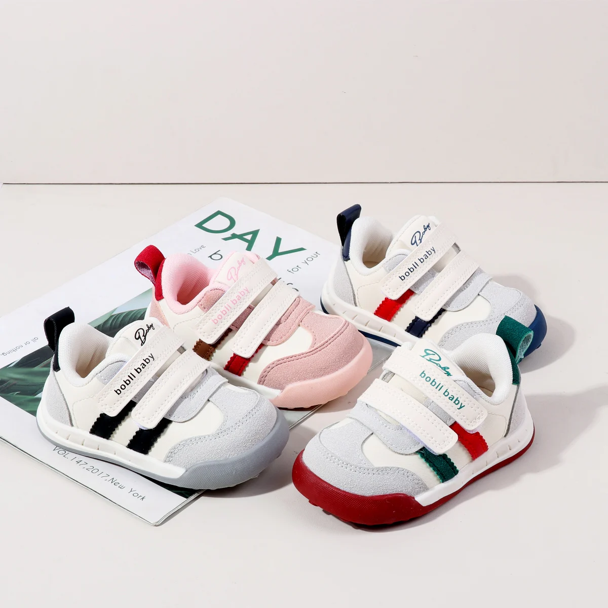 

2023 весенне-осенние детские первые прогулочные кроссовки с застежкой-липучкой для детей 0–3 лет, обувь унисекс с подошвой из ТПР для малышей