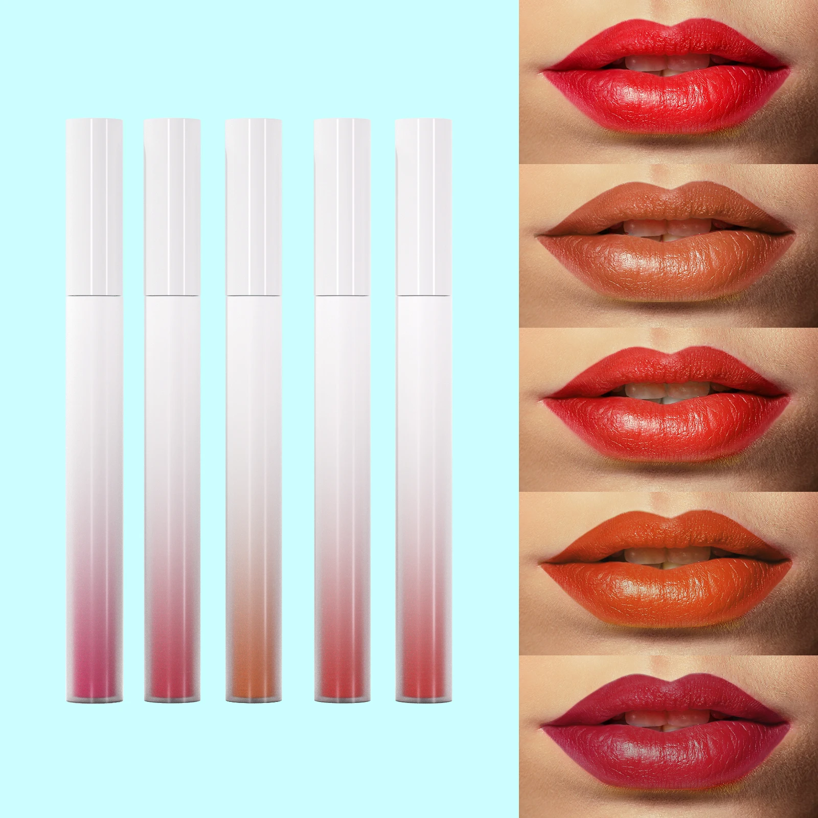 Séfralls lipstick MIRROR LUSTROUS NON-STICKY LIP GLOSS SET LIP KIT 2G*5PCS/SET Makeup