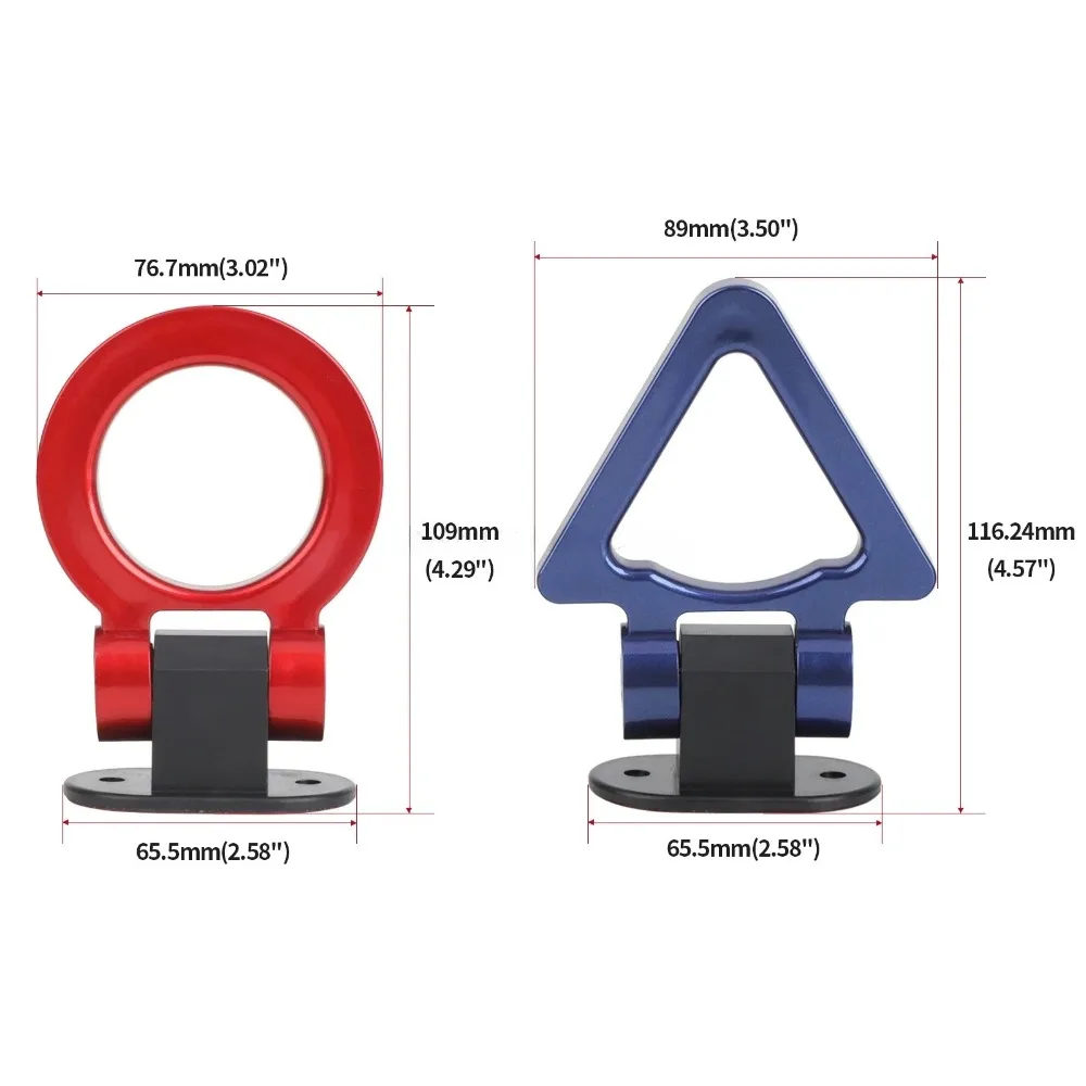 2Pcs Car Styling Trailer Hooks Sticker Decoration Car Auto Rear Front Trailer Simulation Racing Ring Vehicle Towing Hook view 4