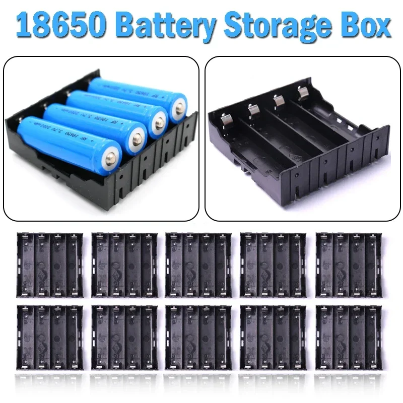 1-4Pcs 18650 Battery Storage Box DIY 3.7V Batteries Holder Container with Clip Pin 1x 2x 3x 4x Slot For 18650 Battery Box