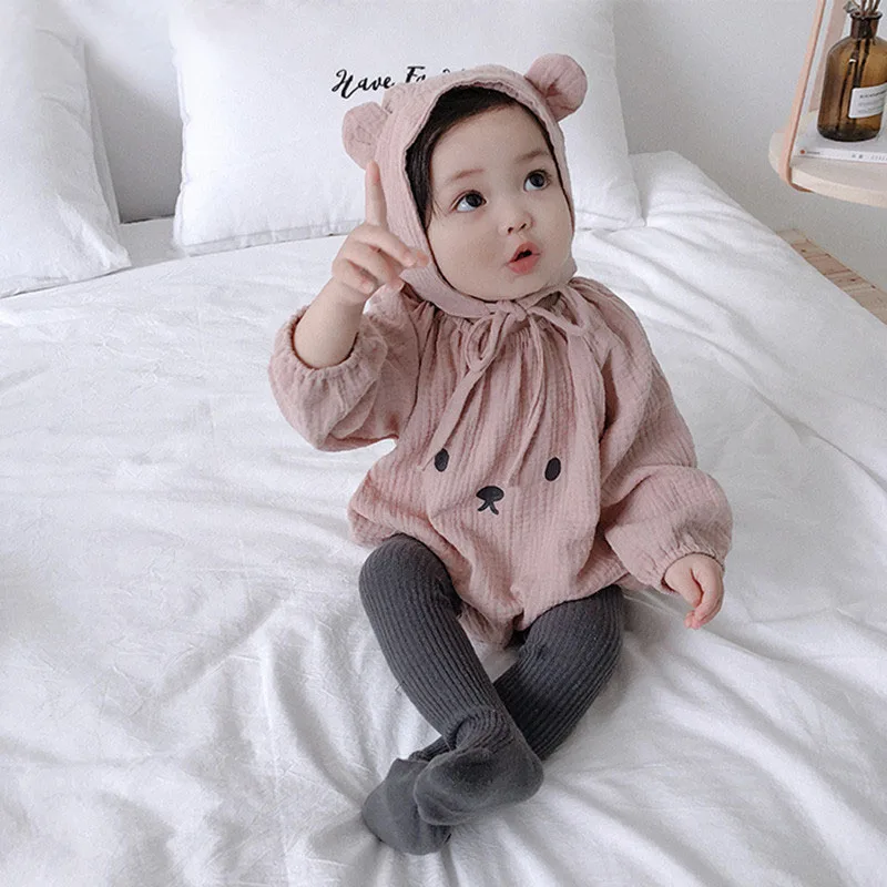 Newborn Baby Bodysuit With Hat Long Sleeve Organic Cotton Infant Girl Boy Clothing Photography Costumes Baby Girl Boy Clothes