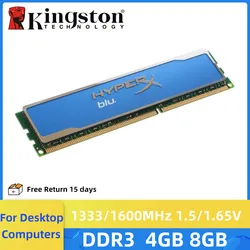 Kingston HyperX DDR3 4GB 8GB PC RAM bellek masaüstü 1333Mhz 1600Mhz DIMM DDR3 RAM bellek modülü