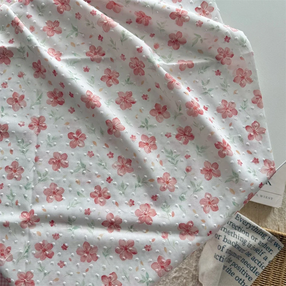 140x50cm Baumwolle 40S Schnittblume Kleine Blumen Schneiderei Stoff für Sommer Nachthemd Kunsthandwerk Baby Dekoration Mädchen Stoff – Detail 12