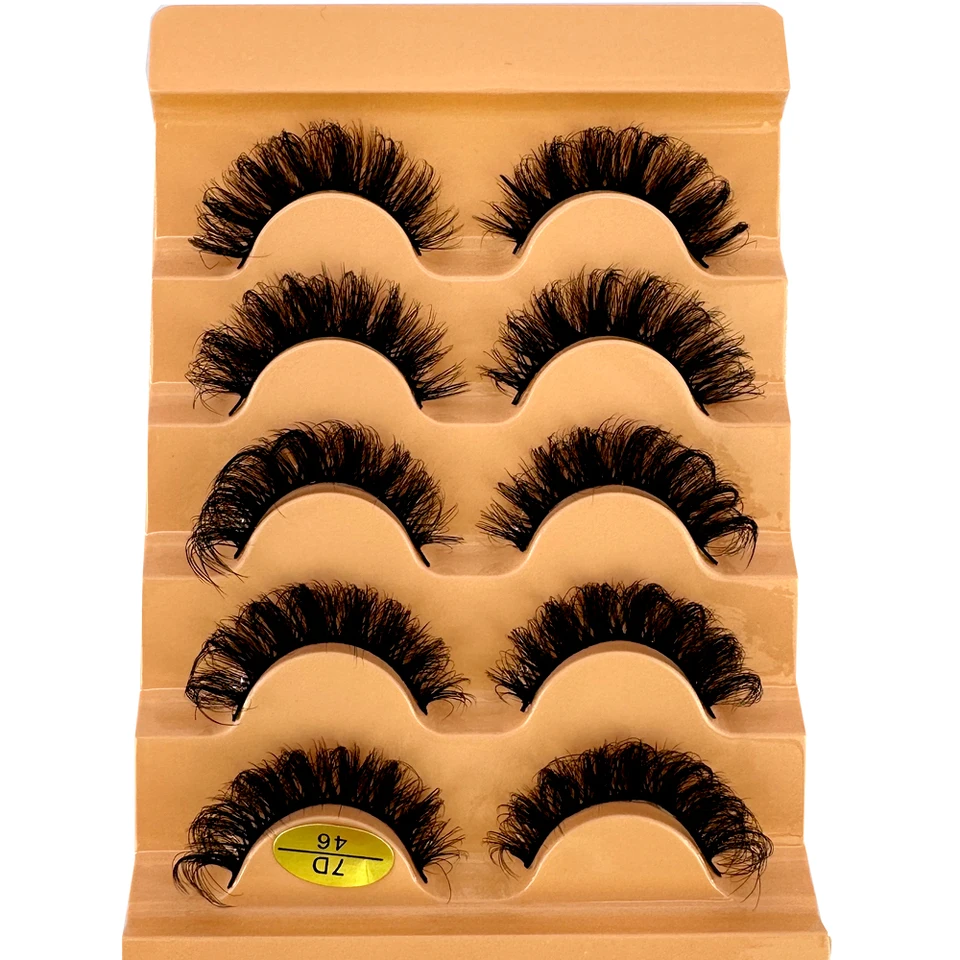 Pestañas ojo de gato 3D naturales, D curl, esponjosas y suaves, 5 pares, estilo manga, wispy, extensión natural 3