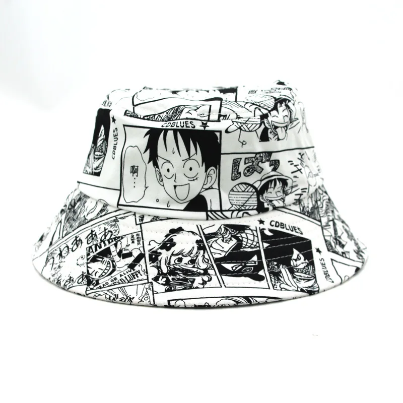 Jednoczęściowy Portgas D Ace słomkowy kapelusz luffy\'ego Chopper Trafalgar Law czapka z daszkiem dla dorosłych Unisex kapelusz typu Bucket