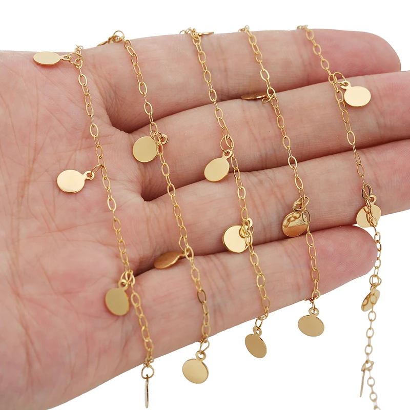 1 Meter Stainless Steel 6mm Disc Handmade Chains DIY Jewelry Making Necklace Accessories Bracelet Supplies Anklets Body Chains