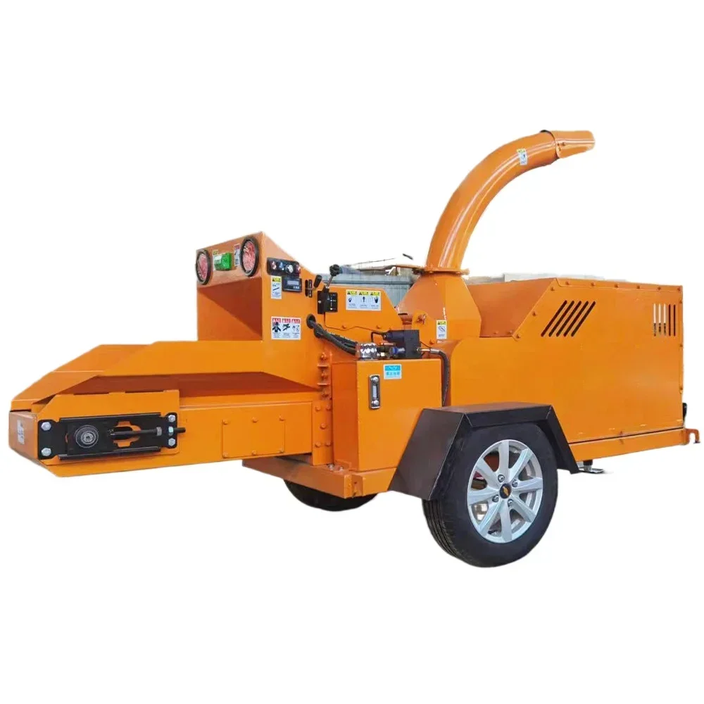 Forestry Farm Large Tree Wood Chipper with Mower Feature for Crushing Branches and Straws