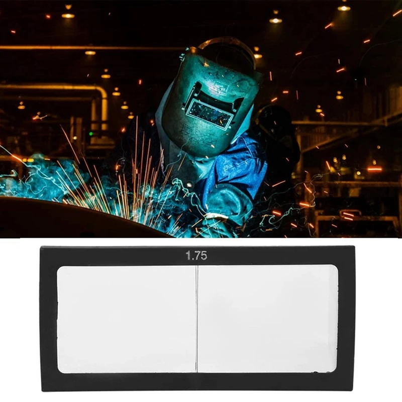 2X kaca pembesar Las Arc helm layar las, lensa kaca Diopter 1.75, kacamata masker las Anti silau