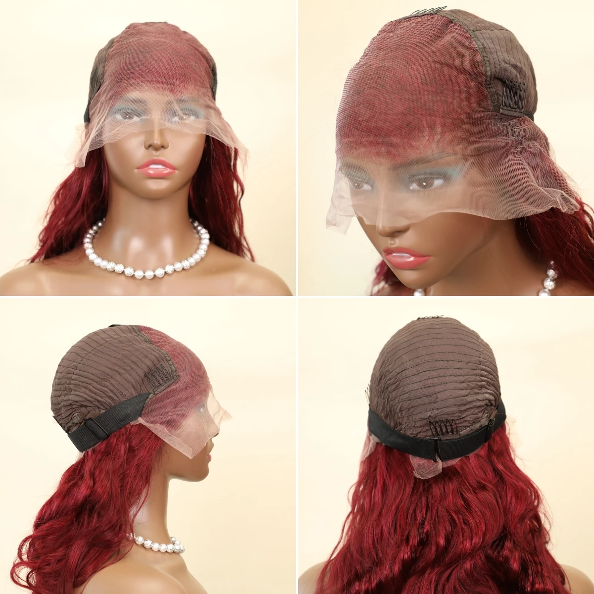 

99J Red Glueless Pre Plucked Wig Ready to Wear Human Hair Lace Frontal Wig Water Wave Fashion Wigs 200 Density 13x4 13x6 Hd Lace