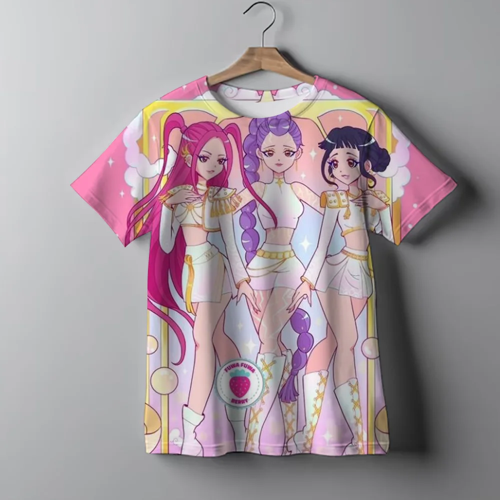 أزياء عارضة الاطفال تي شيرت KPop شيطان الصيادين بارد الفتيات المحملة أعلى مضحك هدية لمحبي التي شيرت-KPop شيطان الصيادين الملابس