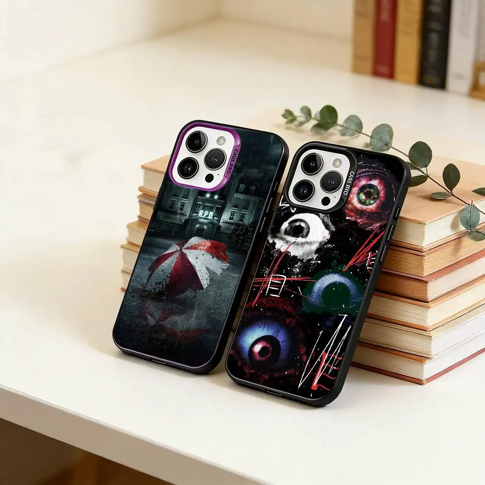 

games of the Resident Evil Phone Case For iPhone 17,16,15,14,13,12,11 Plus,Pro Max,XS,Colorful Silver Phone case Funda Cover