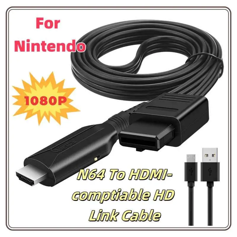 

HD N64 To HDMI-comptiable HD Link Cable For N64 SNES Plug And Play 1080P For Nintendo 64 To HDMI-comptiable Converte