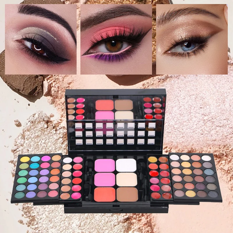 78-Color All-in-One Makeup Palette – Eyeshadow, Blush, Highlighter & Contour Set, Matte & Shimmer Finishes, Complete Face Kit