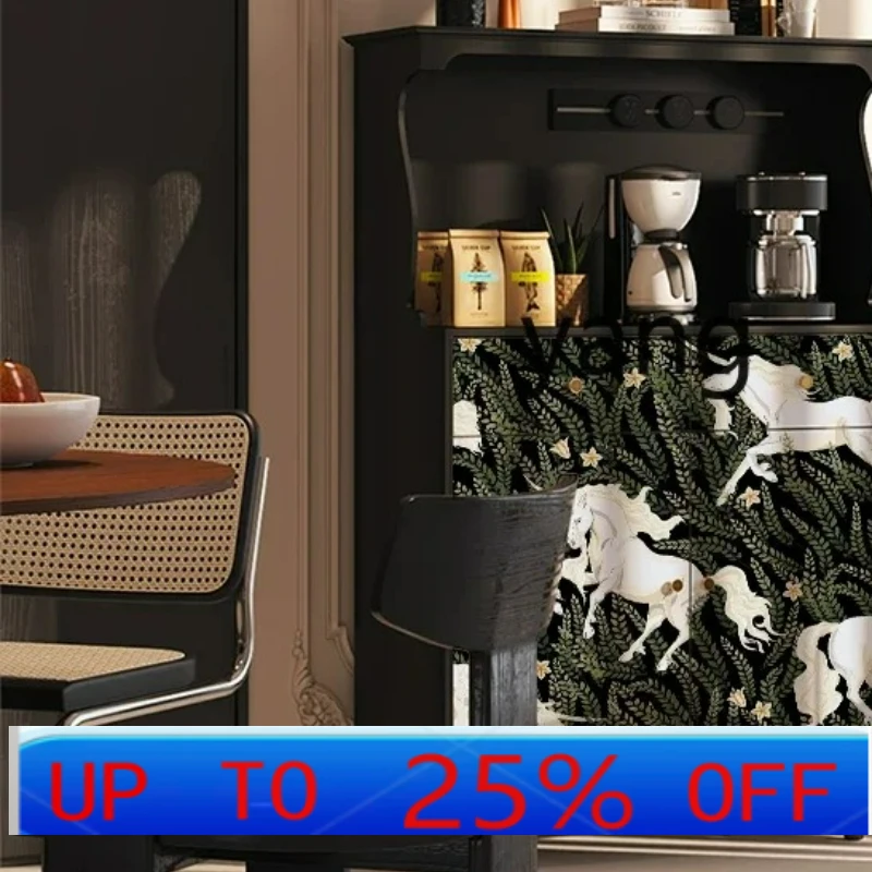 

LMM French antique sofa side dining side solid wood coffee cabinet entrance storage integrated tea cabinet