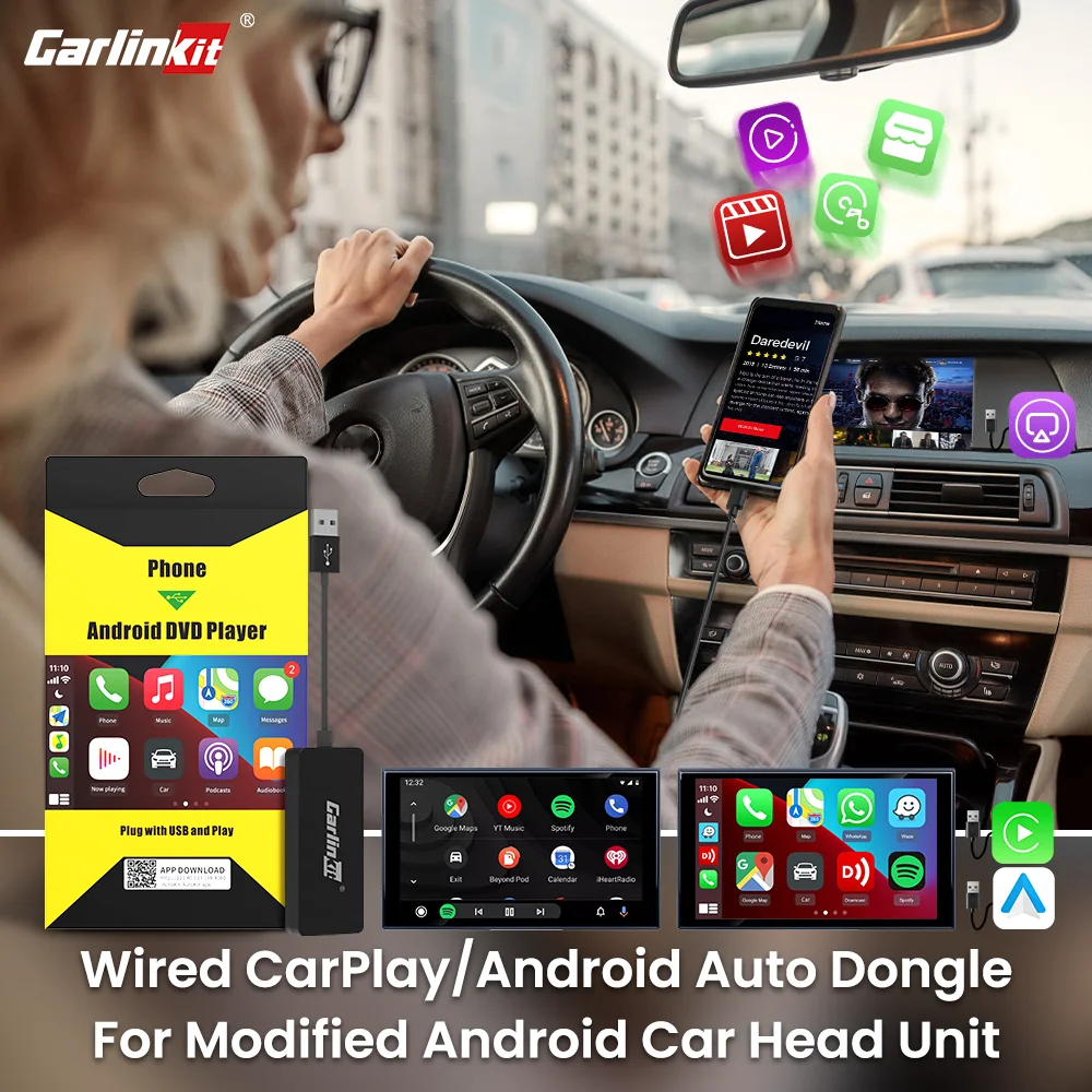 

Carlinkit Carplay Android автомобильный ключ проводное экранное зеркальное отображение для системы Android 4,4 Автомобильный мультимедийный Spotify Google Maps Waze