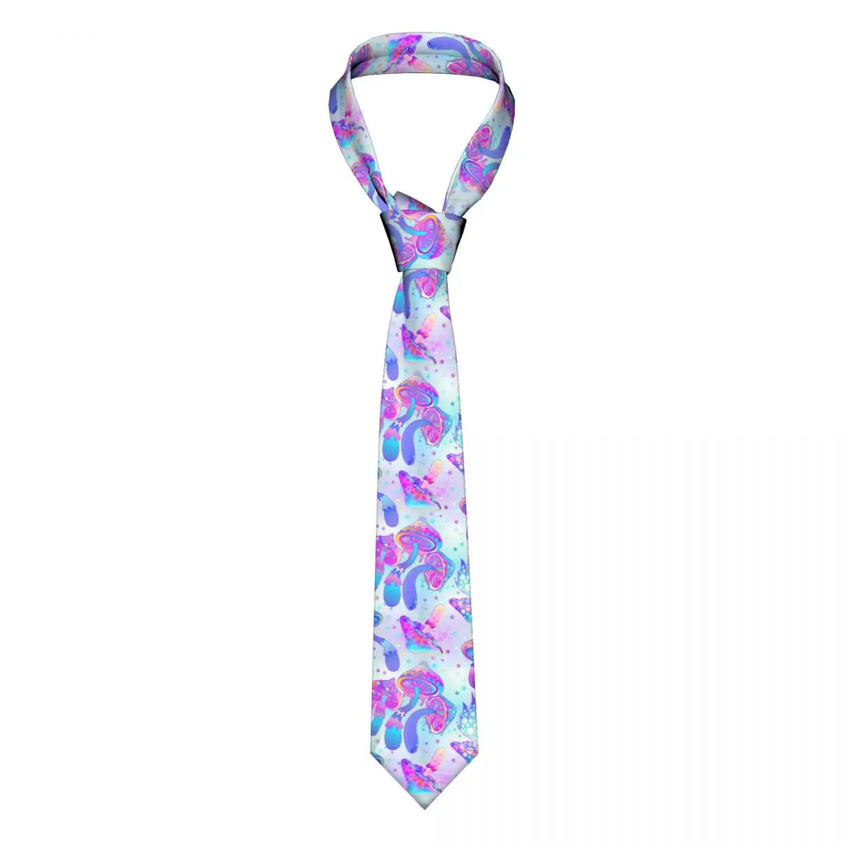 

60s Hippie Mushrooms Necktie Men Women Polyester 8 cm Neck Tie for Men Slim Narrow Suits Accessories Cravat Wedding Party