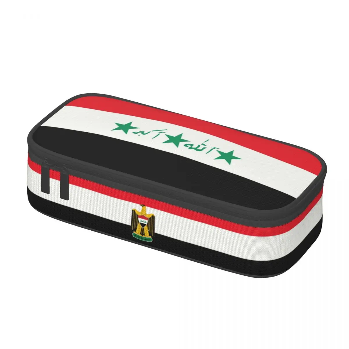 Custom Kawaii Emblem Of Iraq Pencil Case for Boys Gilrs Iraqi Flag Eagle Large Storage Pen Bag Box School Supplies