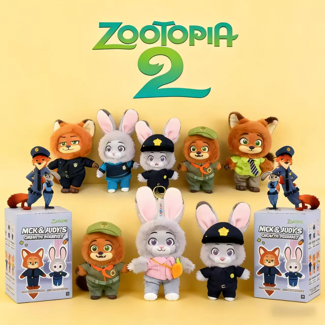 

2026 серия Disney Zootopia Nick & Judy's Growth Journey, слепая коробка, милая виниловая коллекционная фигурка, кулон, детский подарок