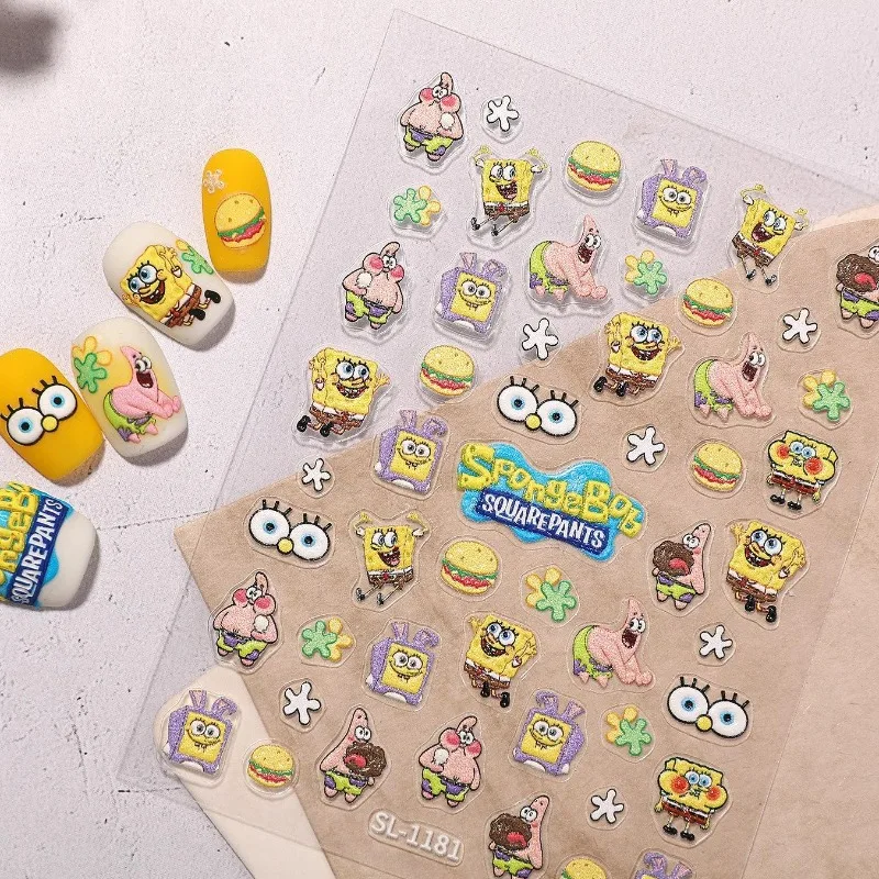 

Милые 3D-наклейки с Губкой Бобом, объемные, креативные, декоративные, детские игрушки, подарки