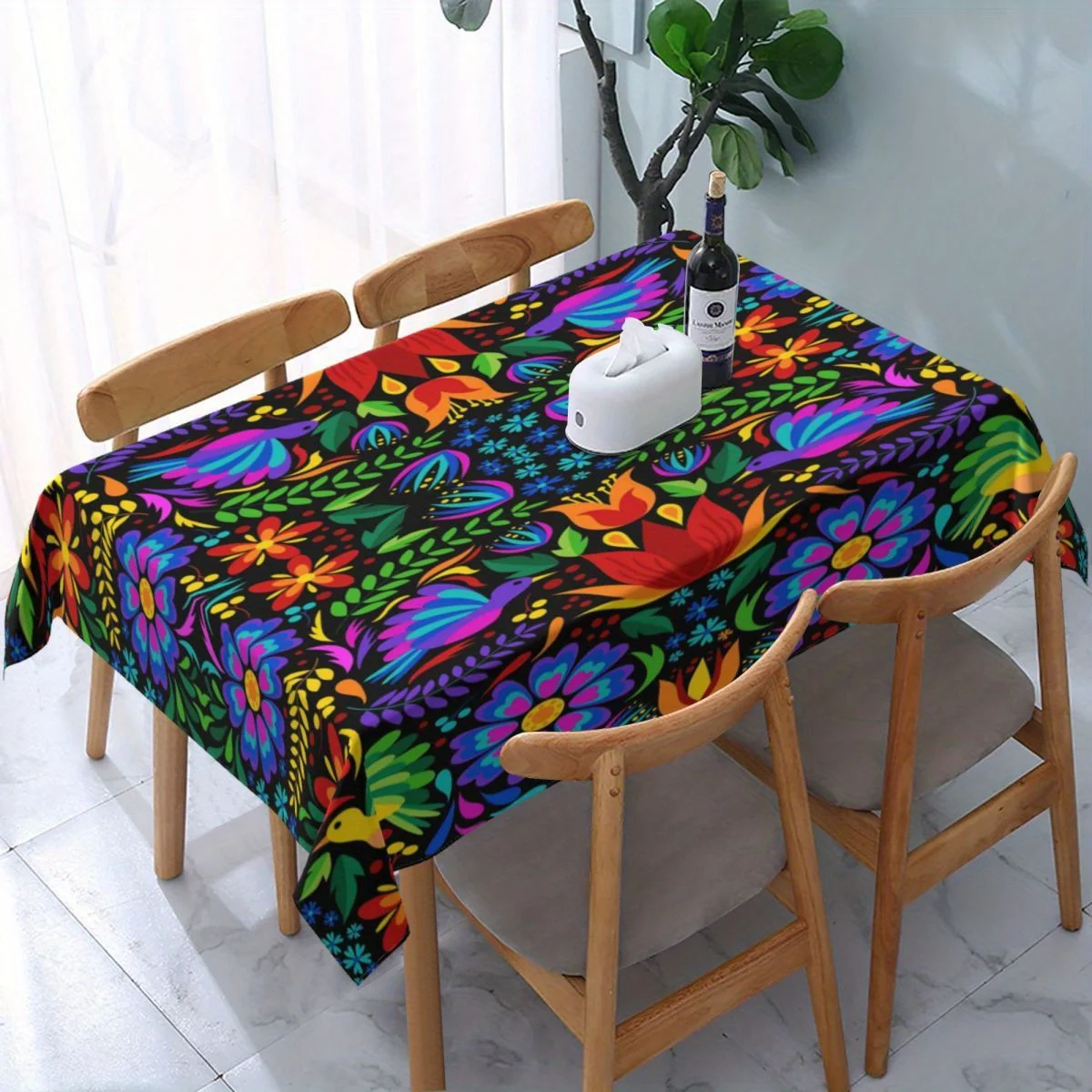 JIT, 1pc 55-inch Mexican pattern kitchen dining rectangular tablecloth, tablecloth, yzb