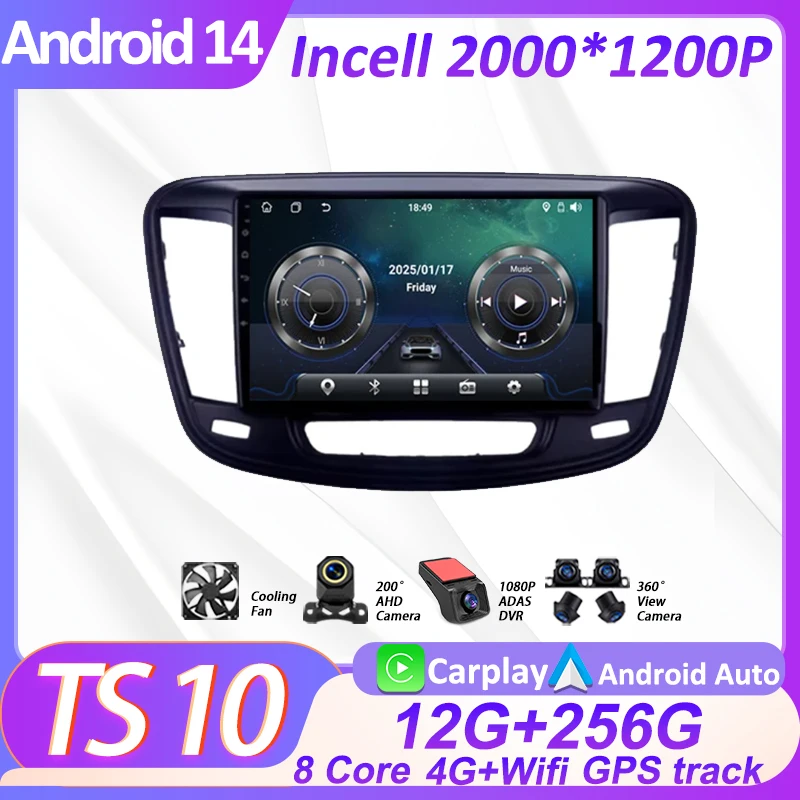 

2Din Android 14 Autoradio Car Radio Multimedia Player For Chrysler 200 200C 200S 2015 - 20191 Autoradio CarPlay Navigation GPS