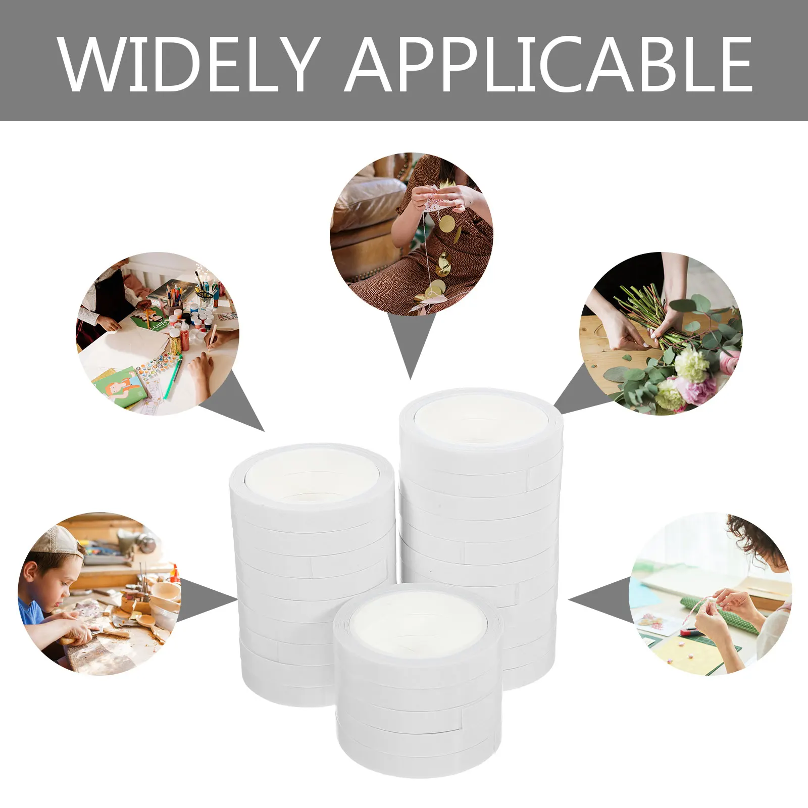 

25PCS Double Sided Tape 8mm Wide 4.5m Long White High Adhesive Office Supplies Student Craft Decor Wrapping Mounting