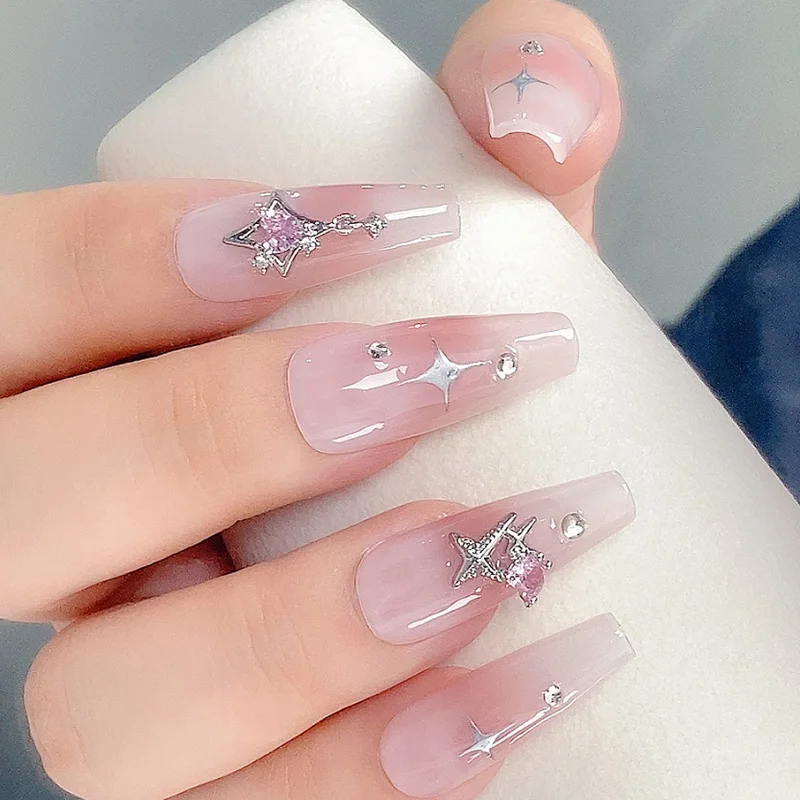 Tszs ศิลปะหมุดตอกหมุดรูปดาวพระจันทร์3ชิ้น/ล็อตรูปลอกทางจิตหลายแบบทำมือเคล็ดลับการทำเล็บมือ3D ตกแต่งเล็บเล็บที่สมบูรณ์แบบ