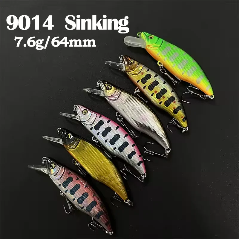 

River Stream Minnow Lure 7.6g 64mm Trout Bass Artificial Hard Bait Japanese Design Sinking Wobbler Jerkbait Fishing Accessories