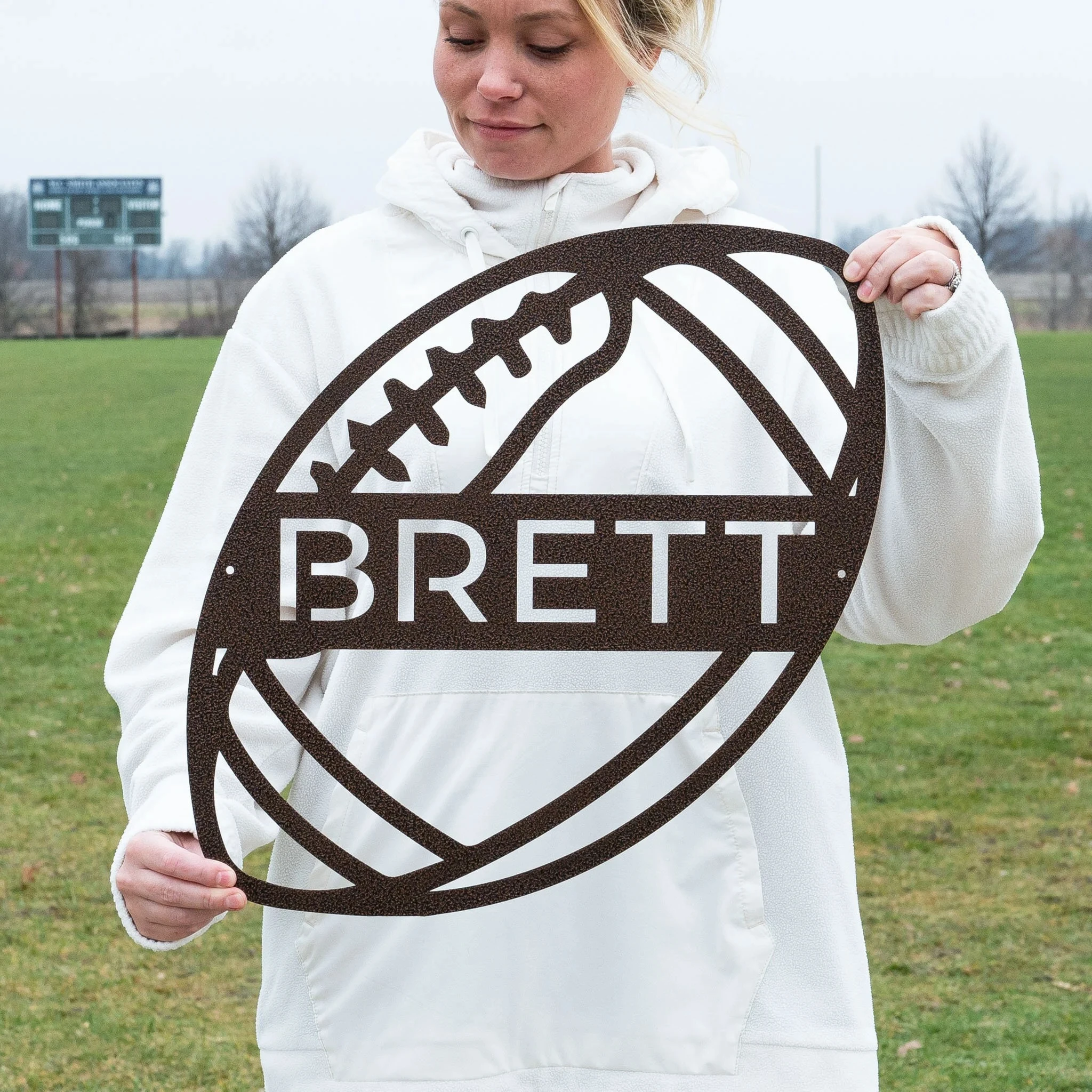 Custom USA Football Metal Wall Art Football Sign Football Name Sign Sports Name Sign Gift For US Football Players Sports