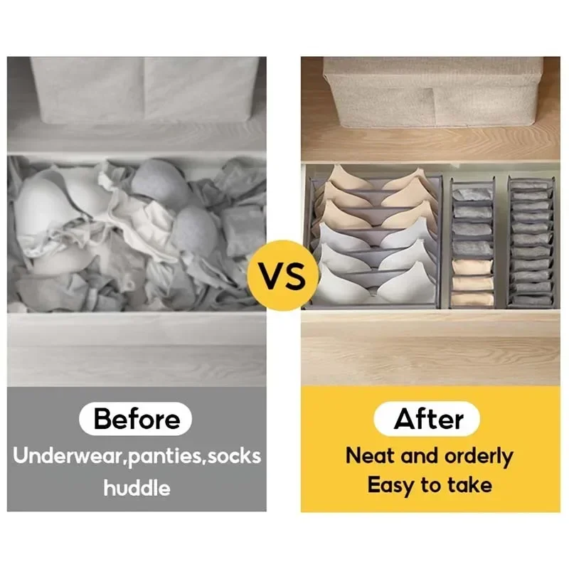 Folding Storage Pouch Laundry Organizer in The Closet Underwear Drawers Storage Bedroom Cabinet Socks Bra Storage PantsOrganizer