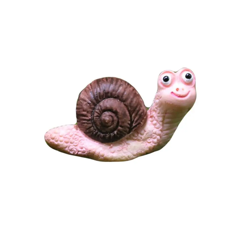 

Resin Small Snail Figurine Cute Animal Kawaii Snail Model Creative Simulation Mini Ornament Succulent Green Plant