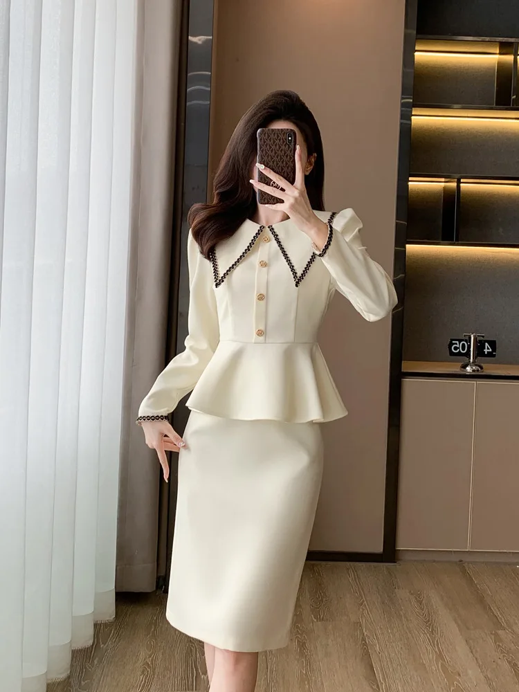 High Sense Suit Women's Spring New Younger Fashion Suit Skirt Business Wear Medical Beauty Overalls