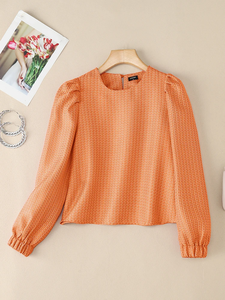

VONDA Autumn Long Sleeve Tops Women Fashion Blouse 2025 Solid Puff Sleeve Elegant Office Lady Shirts Korean Tunic Casual Blusas