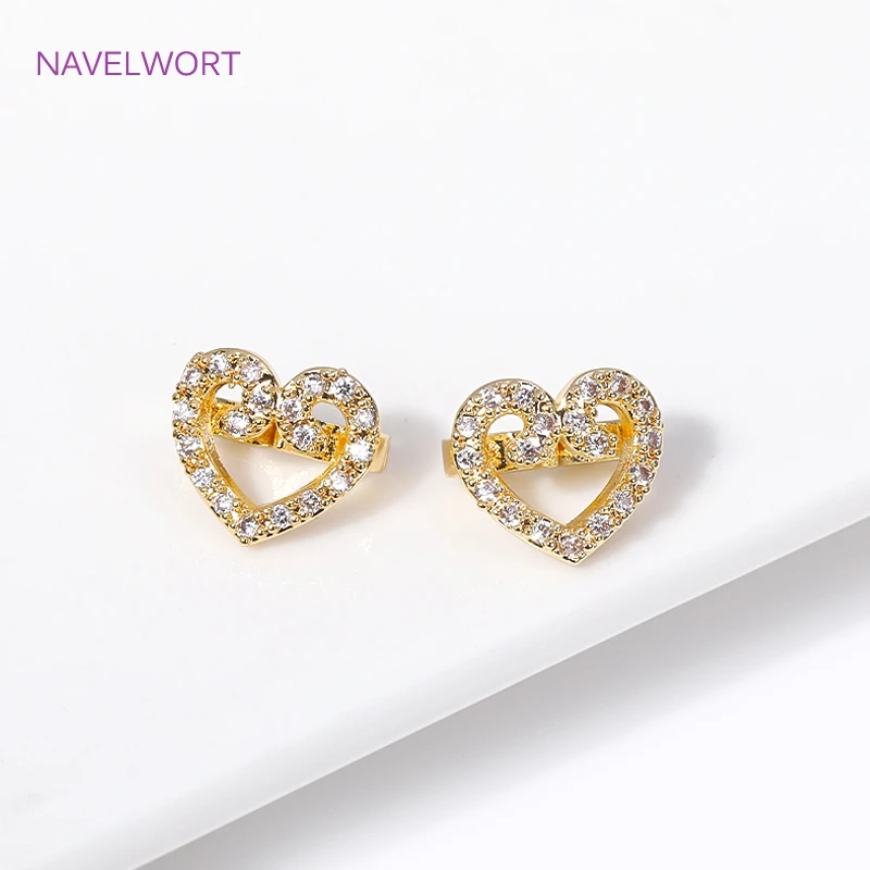 Trendy 2 Hole Separators 18K Gold Plated Inlaid Zircon Flower/Heart Shape Connector For Jewelry Making DIY Bracelets Accessories