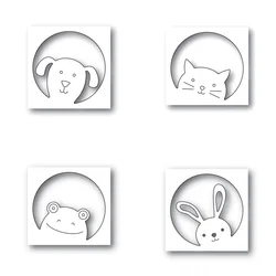 Metal Cutting Dies Circle Animal Collection Diy Scrapbooking Photo Album Decorative Embossing Paper Card Crafts
