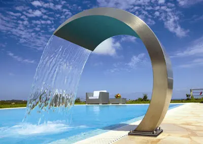 Arc Stainless Steel Water Curtain Waterfall Outlet Nozzle for Swimming Pool Spa Fountain Massage Spray Water Feature Decorative