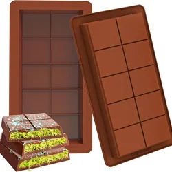 Chocolate Bar Molds Silicone Break Apart Wax Melt Mould Easy Release Rectangle Durable Non-Stick Mold Energy Soap Handmade Gifts