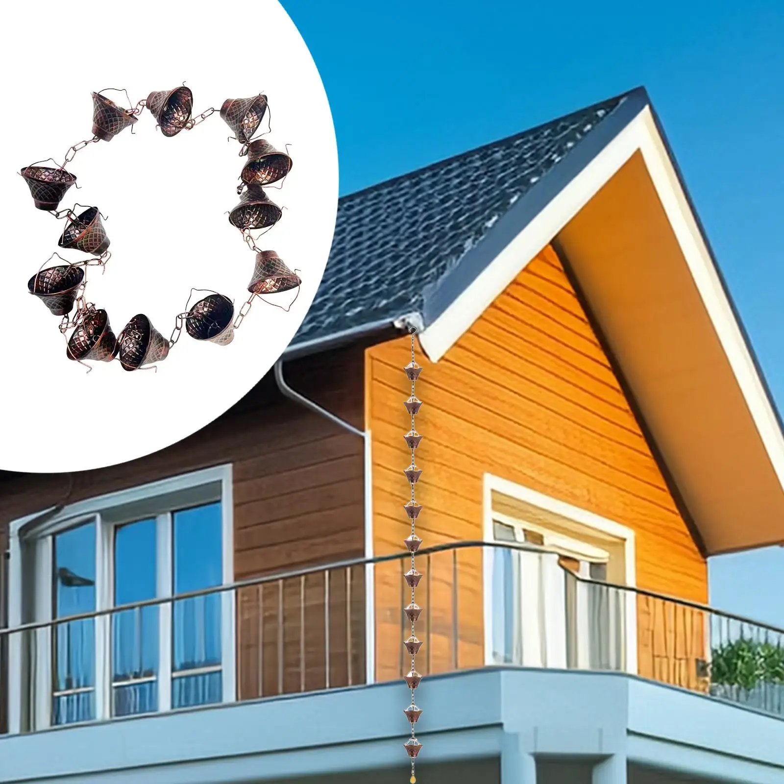 

Rain Chain for Gutter Home Bronze Replace Gutter Downspout 110.24 inch Long