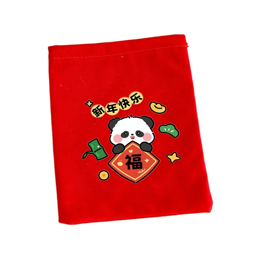 New Design Velvet Snack Storage Pouch Amulet Blessing Sachets Pendant Happy New Year Lucky Bag Gift Decoration Drawstring Bag