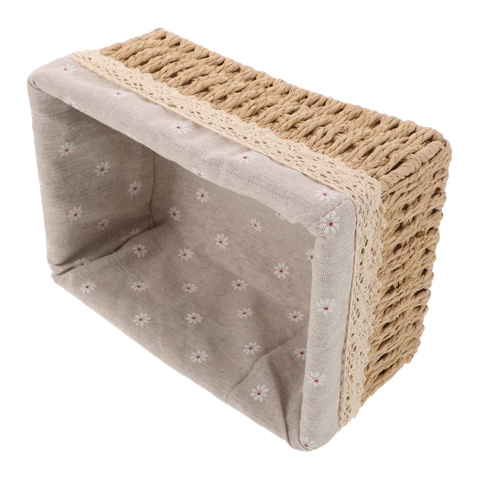 

Woven Storage Baskets Rectangular Large Capacity Bathroom Bedroom Kitchen Organizer Bin For Cosmetics Jewelry Decorative