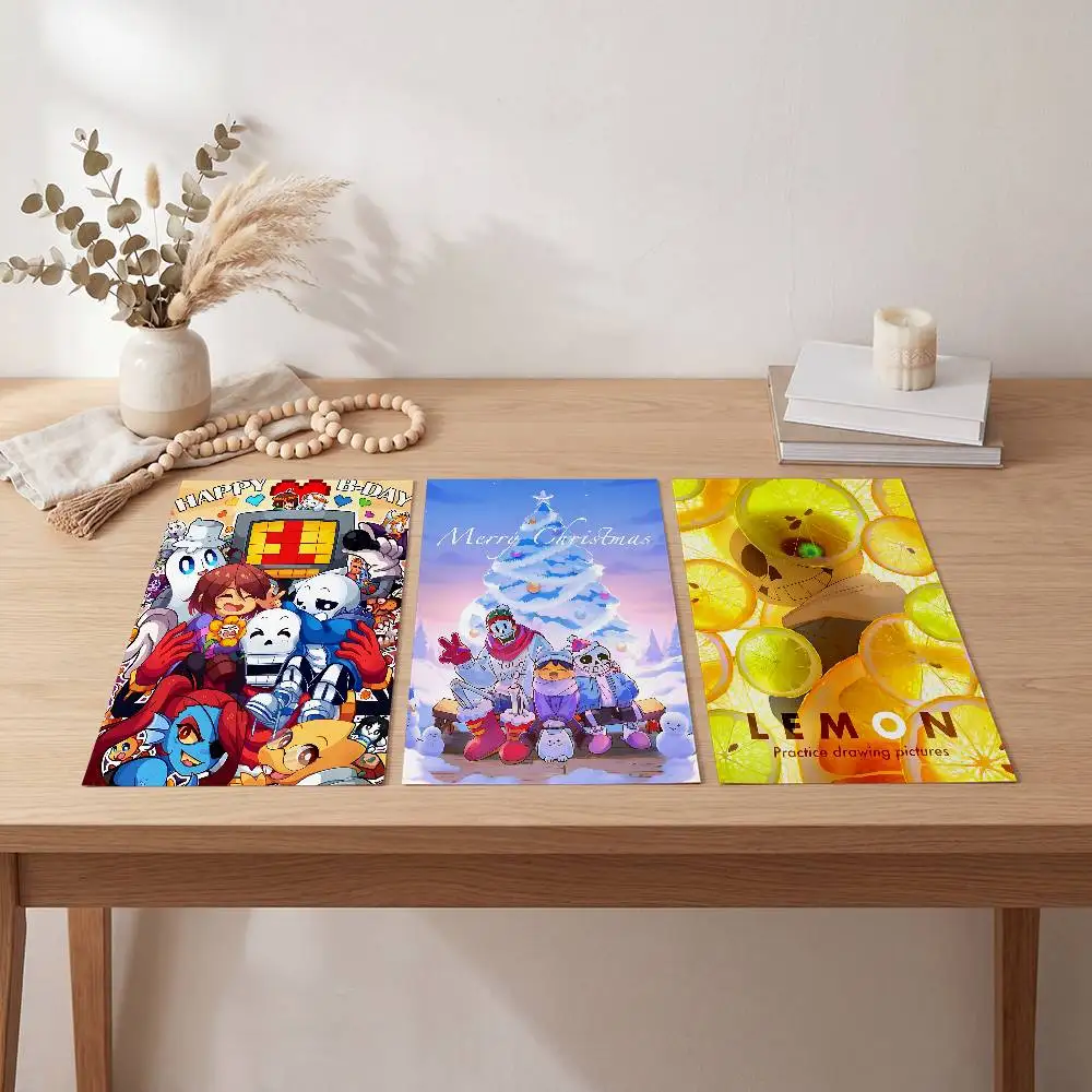 Classic Game U-Undertale Classic Vintage Poster Self-adhesive Art Waterproof Paper Sticker Coffee House Bar Room Wall Decor