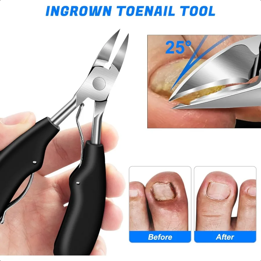 Teennagelknipper voor senioren Ingegroeide dikke teennagels 2025 Schuine kop Teennagelknipper met vanger Heavy Duty 45 schuine teennagel